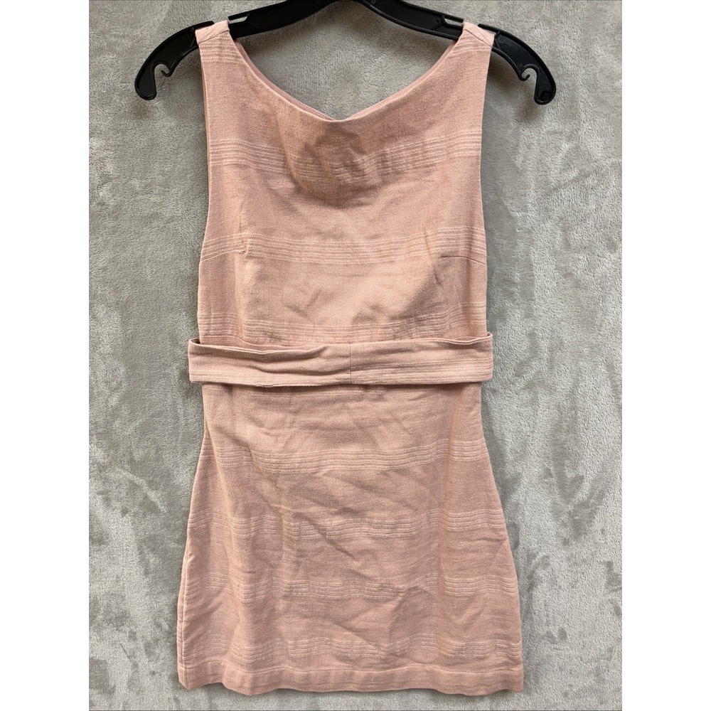 Free People Dress Women's S Pink Coquette Sheath Mini Open Back Lined Cotton NWT